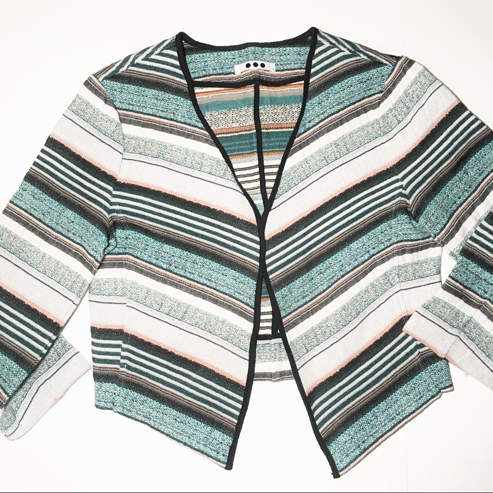 THREE DOTS S Jacket Blazer Textured Striped VGUC